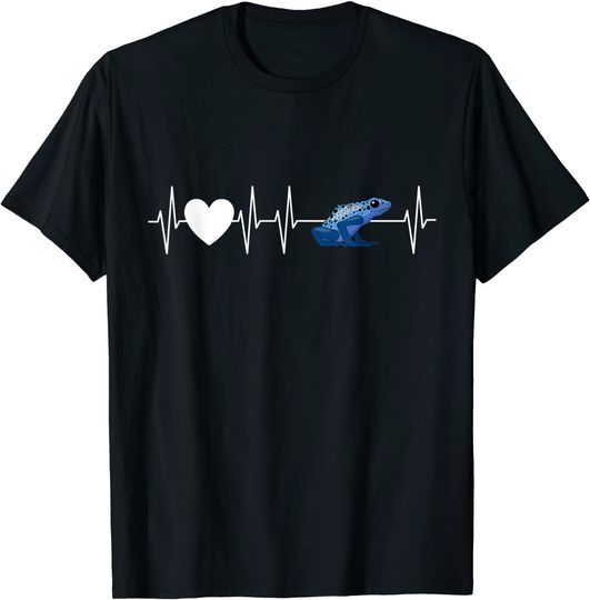 Heartbeat Frog - I love Frogs - Blue Poison Dart Frog T-Shirt