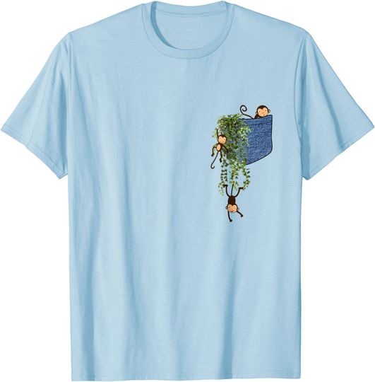 Three Monkey Pocket T Shirt
