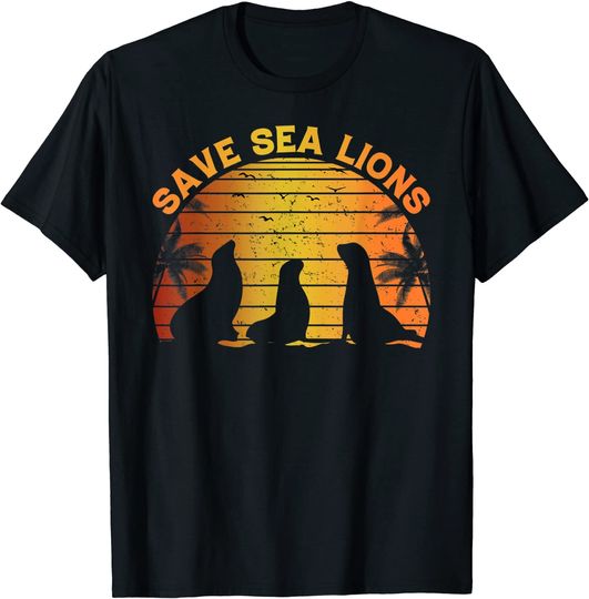 Save Sea Lions Climate Change Vintage Seal Lover T-Shirt