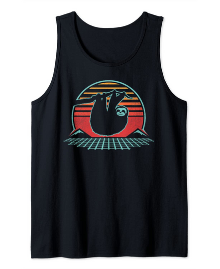 Discover Sloth Vintage 80s Style Zoologist Animal Lover Gift Tank Top