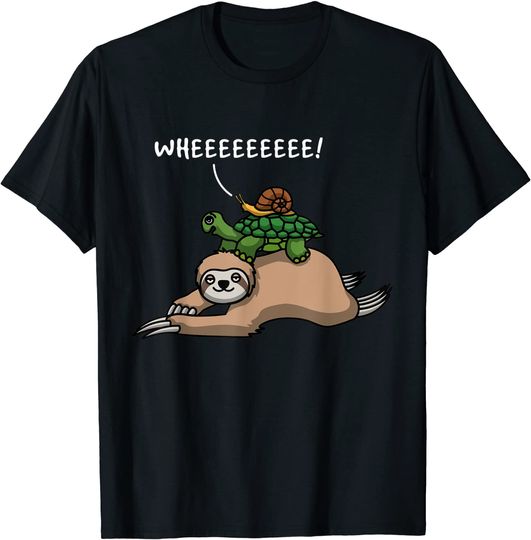 Discover Snail Turtle Sloth Funny Cute Animal Lover Friends T-Shirt