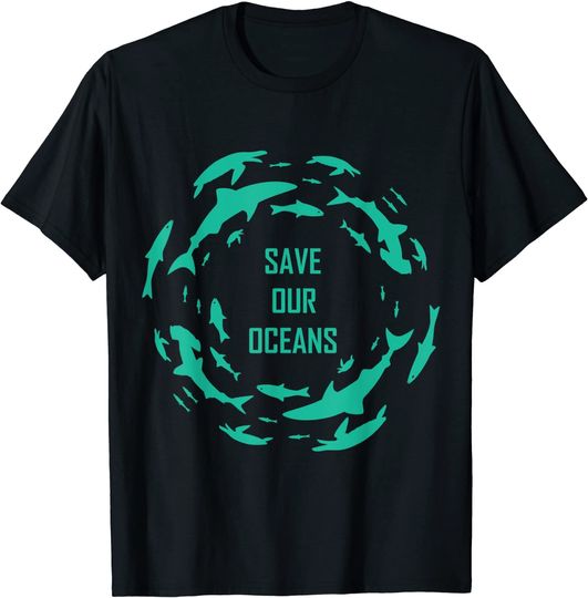 Discover Shark Shirt SAVE OUR OCEANS SHARKS Scuba Diver Gift T-Shirt