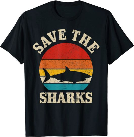 Discover Save The Sharks Vintage Shark Marine Ocean Protection T-Shirt