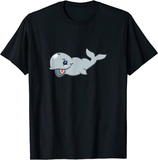 Discover Cartoon Baby Beluga Baby Whale T Shirt