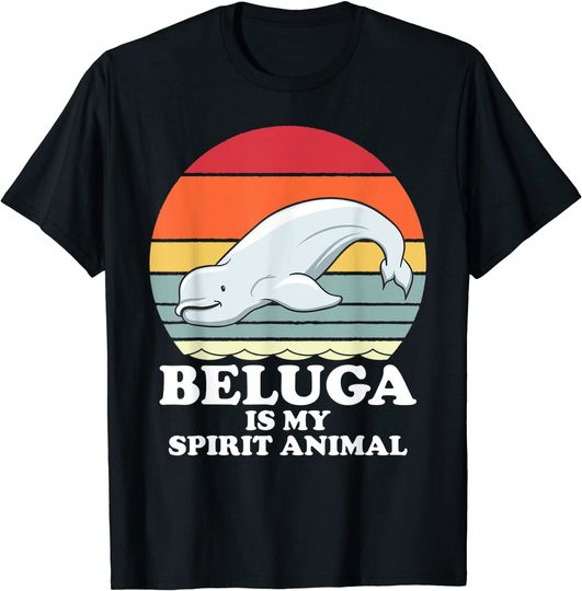 Beluga Whale is My Spirit Animal as Belugas Retro T Shirt