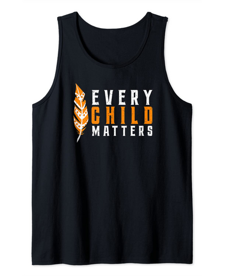 Every Child Matters Vintage Indian feather Orange Tank Top
