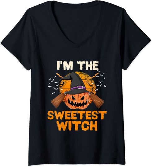 Discover I'm The Sweetest Witch Matching Family Halloween Party V-Neck T-Shirt