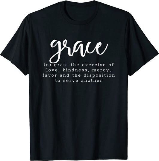Discover Grace Dictionary Definition Faith Spiritual Christian Jesus T-Shirt