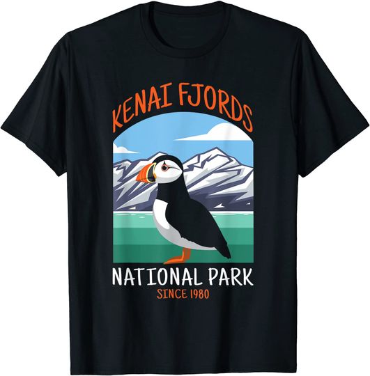 Kenai Fjords National Park US Puffin Bird Alaska T-Shirt