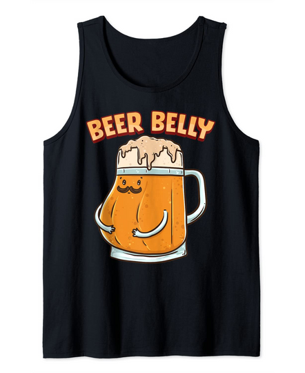 Funny Beer Belly Humor Beer Drinker Tank Top