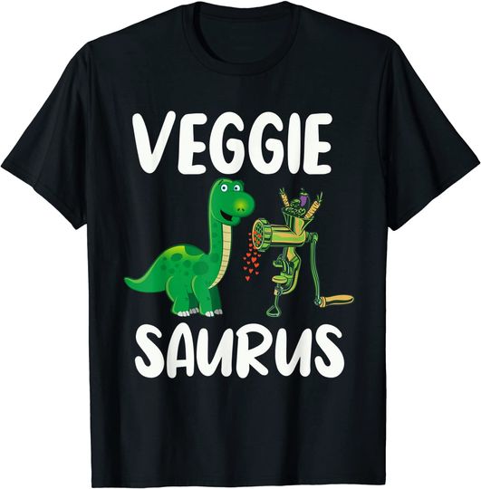 Veggiesaurus Vegetarian Dino Lovers No Meat Plant Based Diet T-Shirt