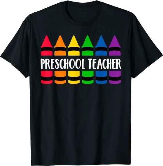 Discover Preschool Teacher Teacher Crayon T-Shirt