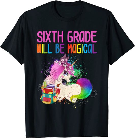 Discover First Day Of Sixth Grade Magical Unicorn Back School T-Shirt