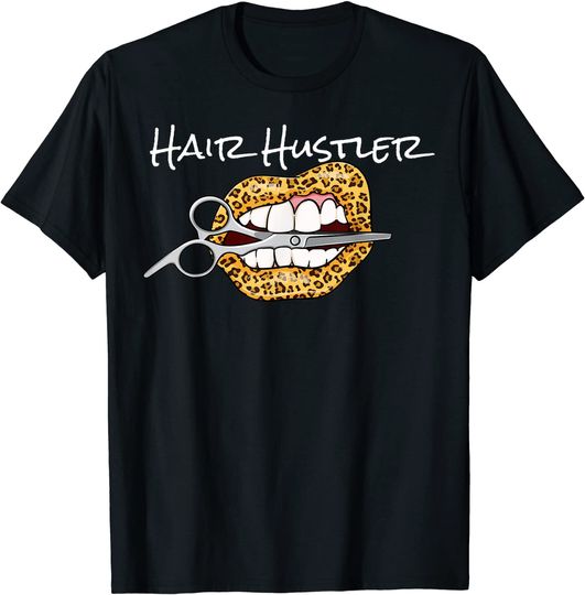Discover Lips With Scissors Cool Hairdresser Hair Hustler T-Shirt