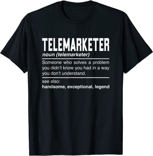 Discover Telemarketer Definition Design - Voice Marketer Noun T-Shirt