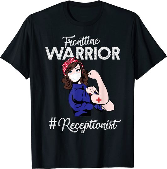 Vintage Frontline Warrior Receptionist Xmas T Shirt