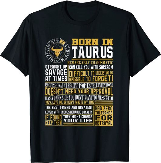Born in Taurus Facts T Shirt