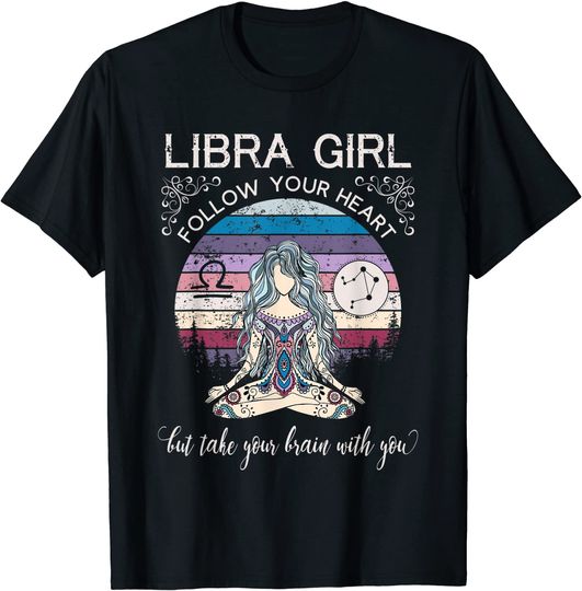 Libra Girl Retro Zodiac T Shirt