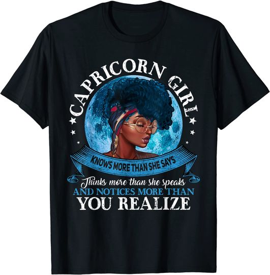Capricorn Girls Black Queen Best January T Shirt