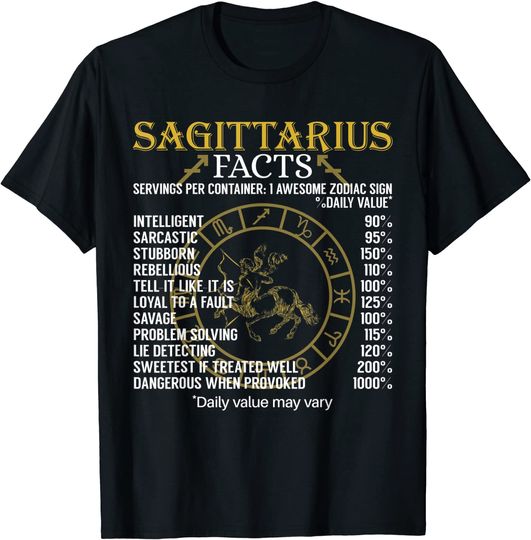Sagittarius Facts Zodiac Sign T Shirt