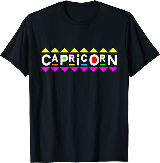 Capricorn Zodiac Design 90s Style T Shirt