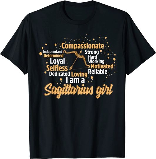 As A Sagittarius Girl Birthday Astrology Zodiac T Shirt