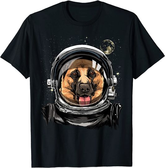 German Shepherd Dog Astronaut Space Exploration Astronomy T-Shirt