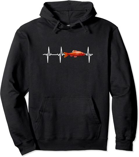 Cherry Barb Heartbeat For Fishkeeping Aquarium Lovers Pullover Hoodie