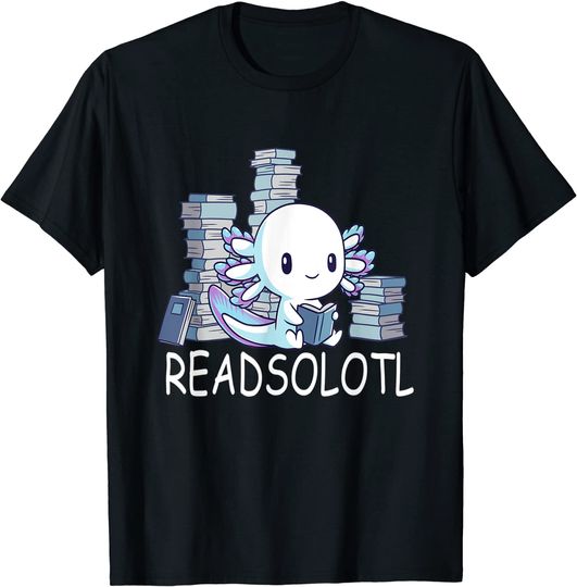 Readsolotl Axolotl Reading Fish Books Lizard T-Shirt