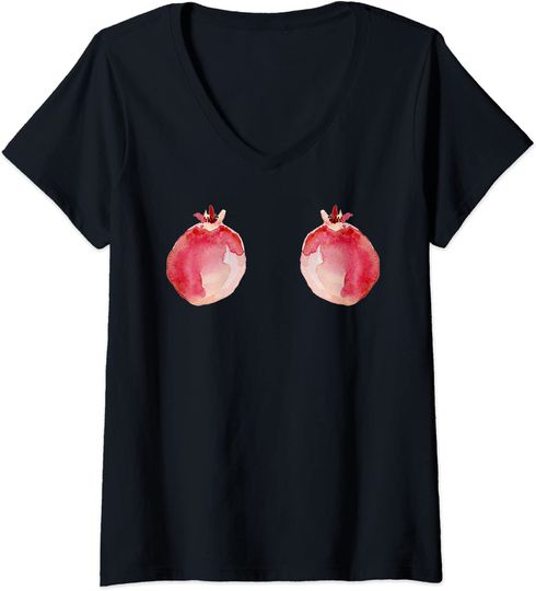 Hanging Pomegranate V Neck T Shirt