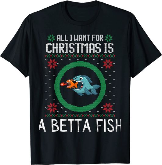Discover Funny Christmas Is A Fish Betta Boy Girl Toddler Mom Dad Fun T-Shirt