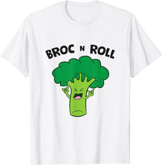 Broc N Roll Vegetable Broccoli Pun Rock N' Roll T-Shirt