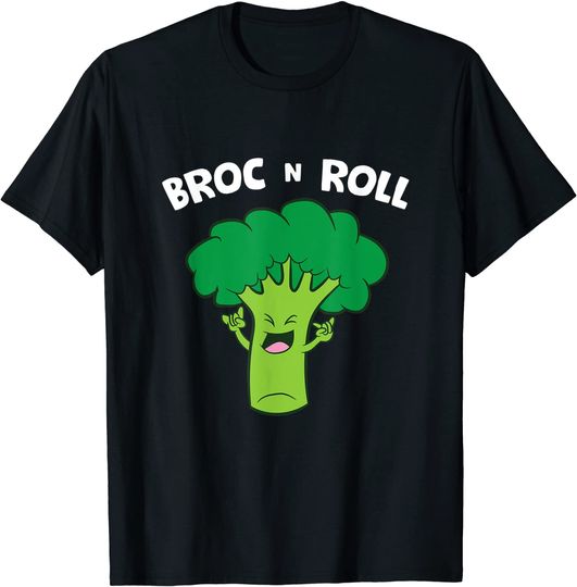 Broc N Roll Vegetable Broccoli Pun Rock N' Roll T-Shirt