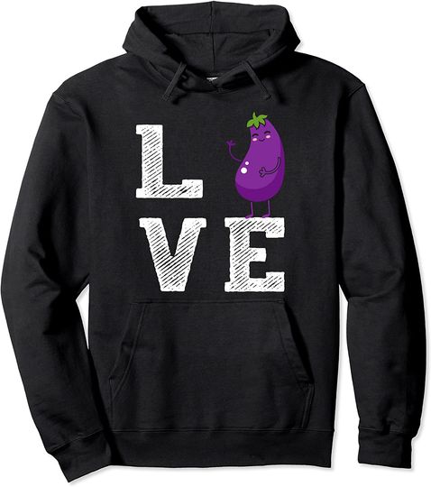 Eggplant Love - Eggplant Lover Outfit  Eggplant Gift Pullover Hoodie