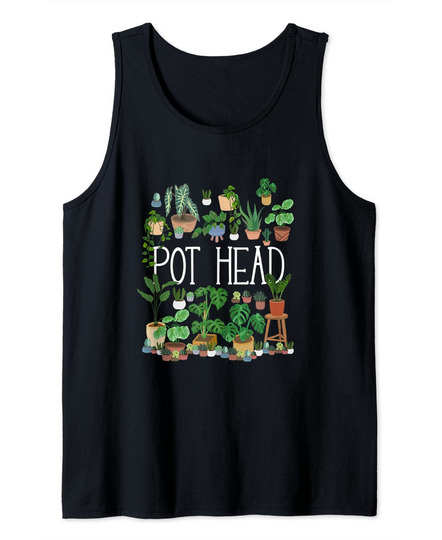 Gardening Potted Plant Lover Pot Head Tank Top