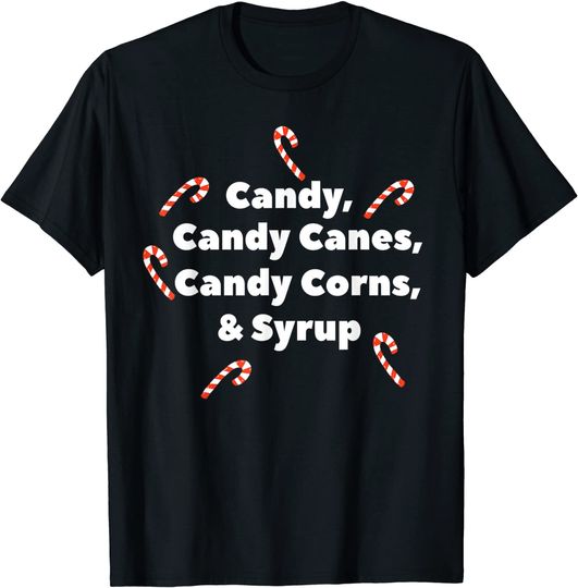 Candy Canes Corns And Syrup Christmas Graphic T-Shirt