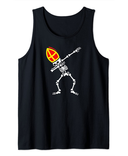 Funny dabbing Sinterklaas skeleton Saint Nicholas Tank Top