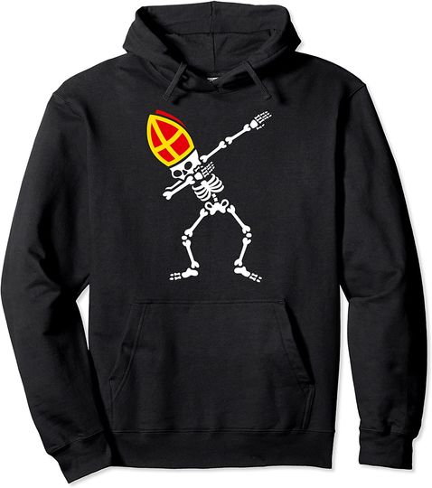 Funny dabbing Sinterklaas skeleton Saint Nicholas dab on it Pullover Hoodie