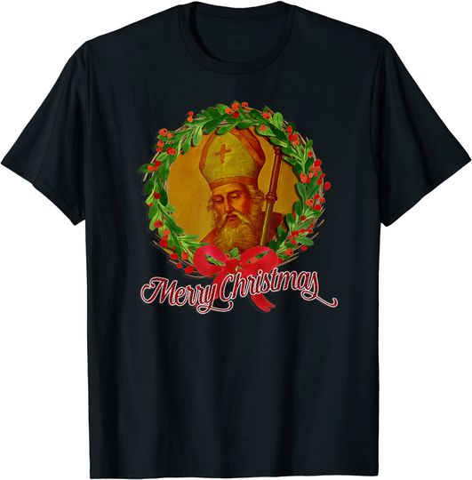 St. Nicholas Merry Christmas Sinterklaas Catholic Saint T-Shirt