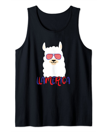 Llamerica tshirt 4th Of July Merica Patriotic Tank Top