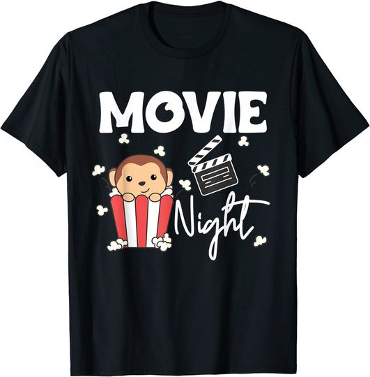 Movie Night Funny Monkey T-Shirt