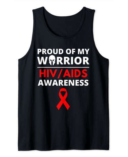 Proud of My Warrior HIV AIDS Awareness Ribbon Day Tank Top