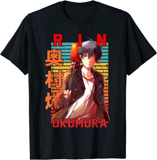 Exorcist Distressed Arts Blue Anime Vaporware Seasons T Shirt