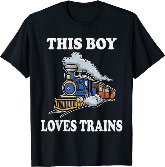 This Boy Loves Trains Gift Train Wagon Lover Gifts T-Shirt