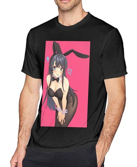 Discover Mai Sakurajima Rascal Girl Fashion Man ComfortSoft Short Sleeve Shirts Muscle Gym Workout Athletic Shirt