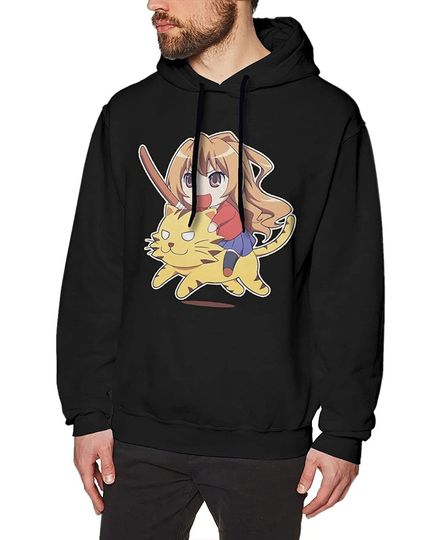 Taiga Aisaka Chibi Men's Casual Long Sleeved Cotton Sweatshirts Pullover Hoodie