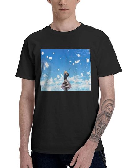 Violet Evergarden Violet Men's Fashion Summer T-Shirt Short Sleeve Shirt