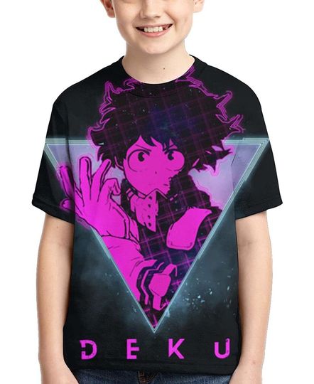 Izuku Midoriya Crew Neck Child Anime Fashion T Shirt Tops