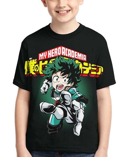 Izuku Midoriya Crew Neck Boy's Anime T Shirt Tops