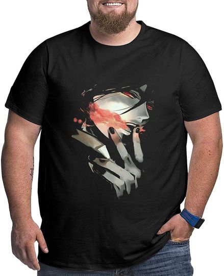 Black Butler Sebastian Michaelis Large Size T Shirt Mens Round Neck Cotton Short Sleeves Clothes